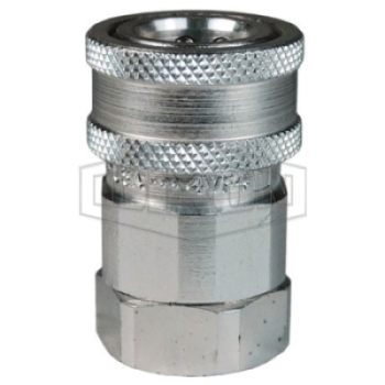 Nipple 1/4 NPTF Female x 1/4 Coupling Size Snap-Tite VHN4-4F Zinc-Plated Steel H-Shape Quick-Disconnect Hose Coupling 