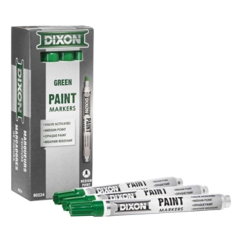 Dixon Industrial Paint Markers, Medium Tip, Box of 12 Markers, White (80229)