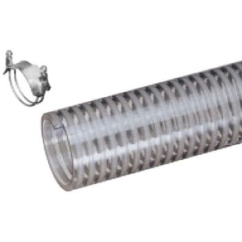Unplated Steel M-NPT Fittings Clear PVC Water Suction Hose Assembly 1" X 20' 