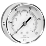 Cato Western PMB Black Enamel Dry Utility Pressure Gauge, 2-1/2 in Dial, 0 - 100 psi, Center Back Mounting