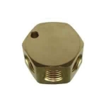Coilhose® 3132 Brass 3-Port Flat Hex Manifold, 3/8 in FPT x 1/4 in FPT
